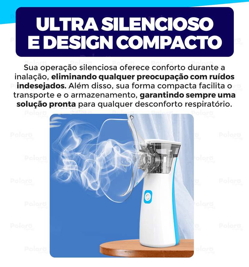Inalador Nebulizador Portátil e Ultra Silencioso Fresh AIR + 3 Máscaras de Brinde